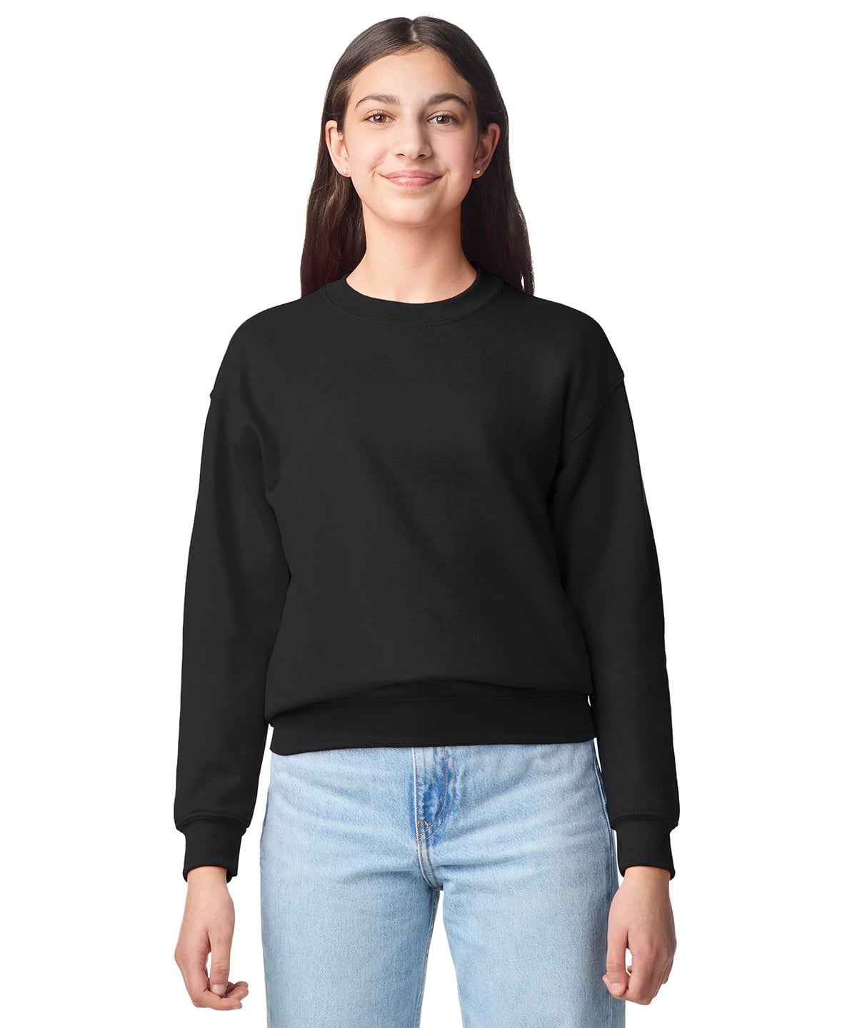 Young person wearing a black sweatshirt
