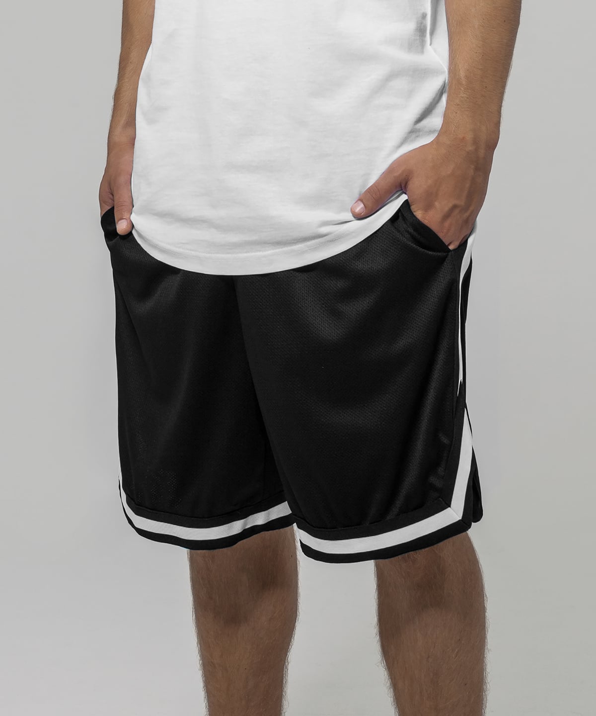 Two-Tone Mesh Shorts shown in use