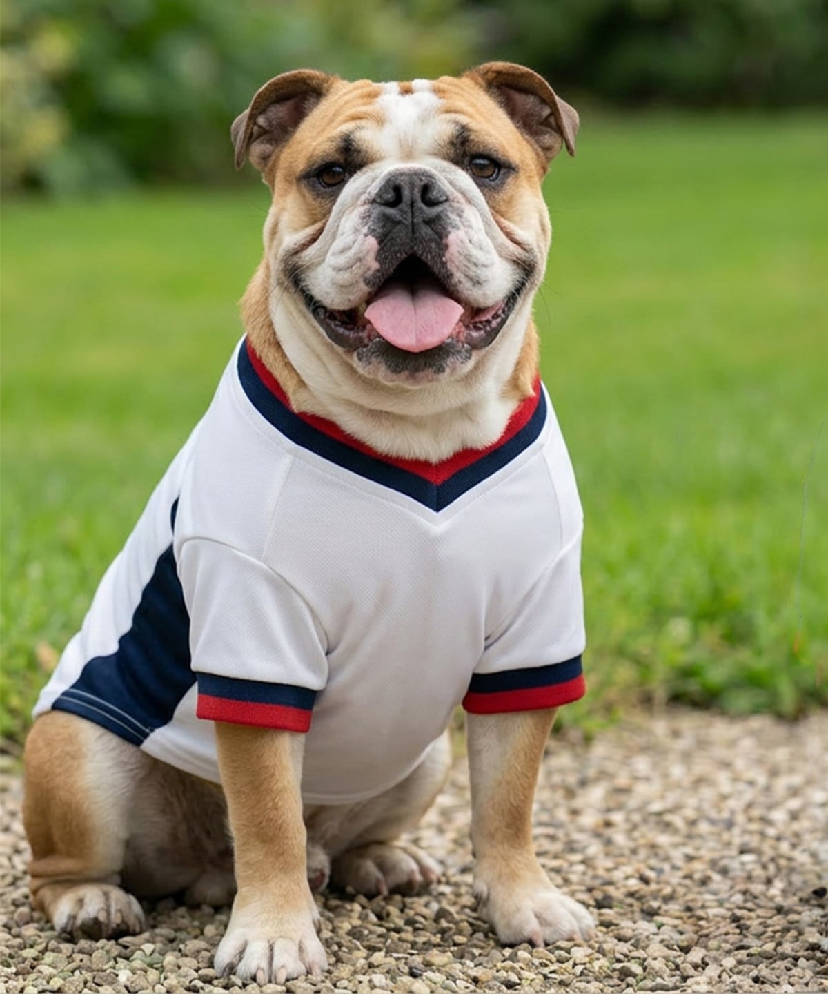 Dog Football Top shown in use